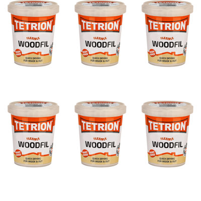 Tetrion Flexible Woodfil Quick Drying For Inside and Out 600g (Pack of 6)