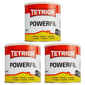 Tetrion Powerfil 2K 2 Part Body Filler Lightweight Tough Smooth White 2kg x 3