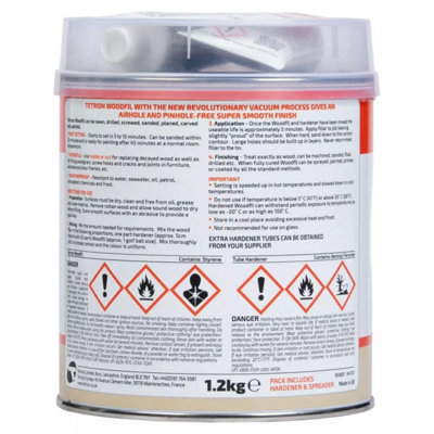 Tetrion Professional 2K Wood Filler Natural Pine Fast Drying Drillable 1.2kg