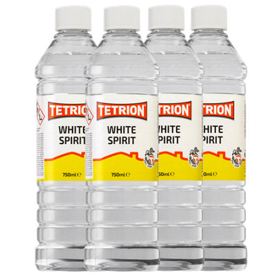 Tetrion White Spirit Clean Brushes & Paint Spills Thinner 750mL x4 Full Coverage