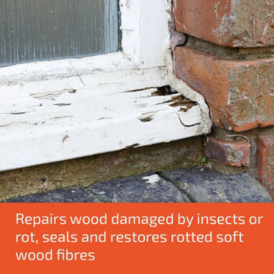Tetrion Wood Hardener Prevent and Cure Wet Rot Internal External Use 500ml X 4 - 6