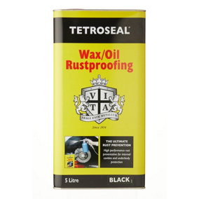 Tetroseal Wax Oil Rustproof Black 5 Litres Anti Corrosion 5L Easy Application