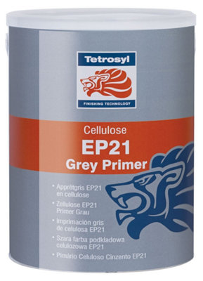 Tetrosyl Cellulose EP21 Grey Primer Fast Drying Paint Refinish Topcoat 5L x2