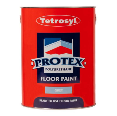 Tetrosyl Protex Heavy Duty Floor Paint Garage Workshop Shed 5 Litres Grey 5L