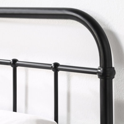Tewin Vintage Hospital Style Black Single Metal Bed Frame