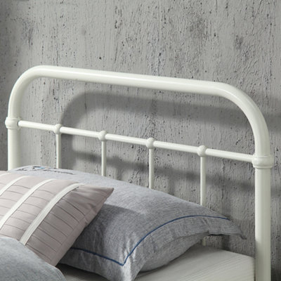 Tewin Vintage Hospital Style White Single Metal Bed Frame