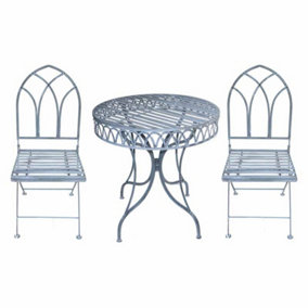 Tewks Bistro Set - 3pc - L73 x W73 x H75 cm - Lead