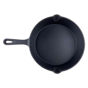 Texas Club 25cm Cast Iron Skillet Frying Pan with Metal Handle