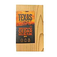 Texas Club Cedar Grilling Plank, 25x15x1 cm 2pcs Perfect for Fish, Seafood, Pork, Red Meat, Fruits, and Vegetables