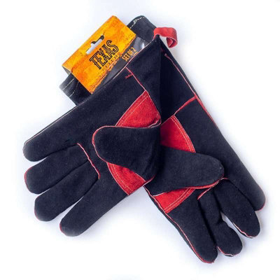 Texas Club Leather Heat-Resistant Barbecue Gloves - Set of 2 - Grilling Accessories