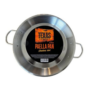 Texas Club Stainless Steel Paella Pan, 36cm - Ideal for Authentic Spanish Dishes