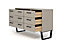 Texas Grey 3+3 drawer wide chest of drawers