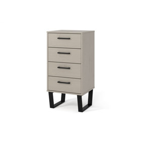 Texas Grey 4 drawer narrow chest of drawers