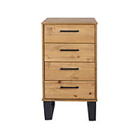 Texas Pine 4 drawer narrow chest of drawers