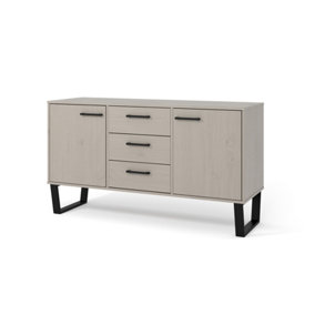 Texas Pine Grey Medium Sideboard with 2 doors and 3 drawers