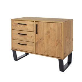 Texas Pine Small Sideboard with 1 door and 3 drawers