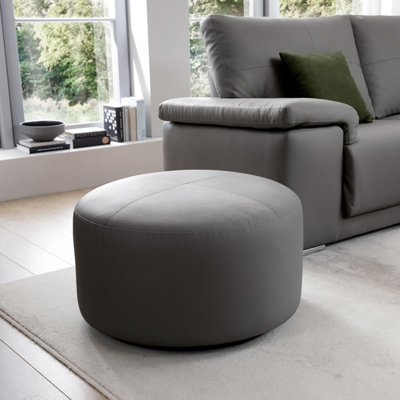 Texas Round Swivel Footstool in Dark Grey