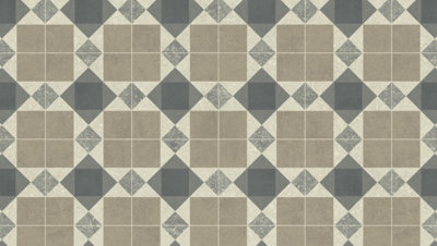 Texstar Roxford French Grey Tile Vinyl by Remland (4m x 4m)