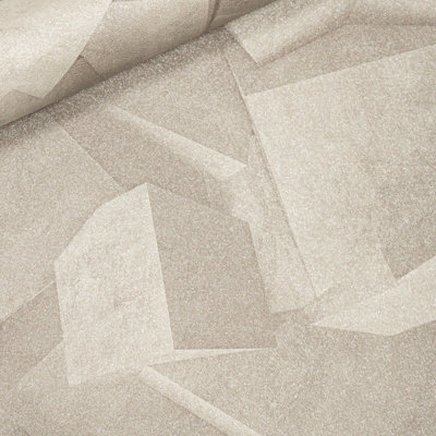 Textured 3D Effect Geometric Hexagon Quadra Natural Grey Wallpaper L50507
