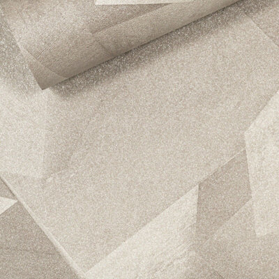 Textured 3D Effect Geometric Hexagon Quadra Natural Grey Wallpaper L50507