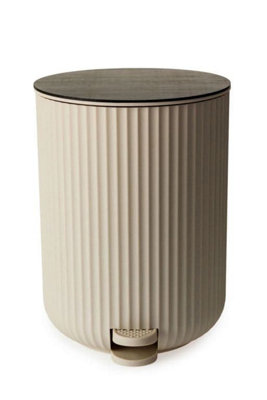 Textured 6 Pcs Dish Toothbrush Dispenser Tumbler Brush & Bin Set - Almond - 7