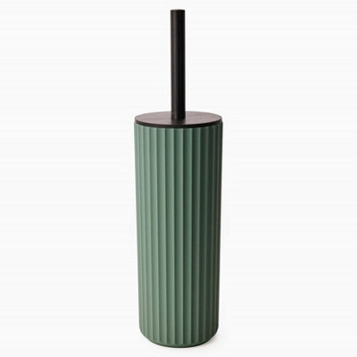 Textured 6 Pcs Dish Toothbrush Dispenser Tumbler Brush & Bin Set - Green - 6