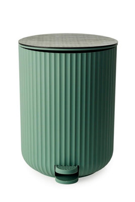 Textured 6 Pcs Dish Toothbrush Dispenser Tumbler Brush & Bin Set - Green - 7
