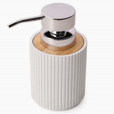 Textured 6 Pcs Dish Toothbrush Dispenser Tumbler Brush & Bin Set - White - 5