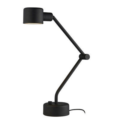 Textured Black Industrial Task Lamp - Adjustable Table Desk Light ...