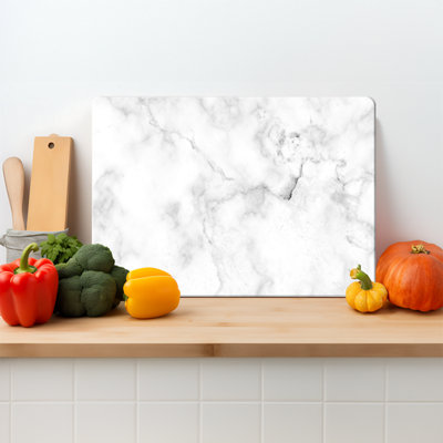 Textured Glass Chopping Board Marble Effect - Medium