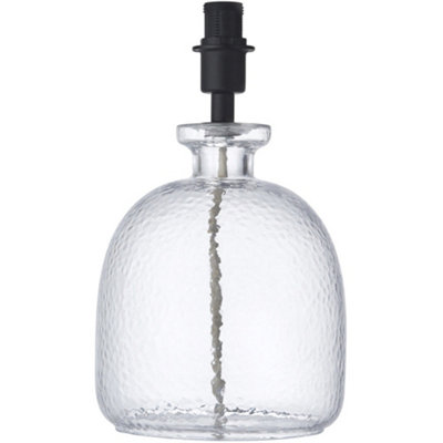 Textured Glass Lamp Base - 293mm Tall Dome Style Table Light - E14 Bulb Fitting