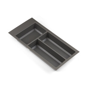 Textured Grey Cutlery Tray for 300mm Blum Tandembox Kitchen Drawer 422mm x 212mm Storage Basalt Compartment Non Slip Texture