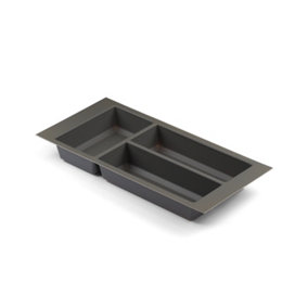 Textured Grey Cutlery Tray for 300mm Grass Scala Kitchen Drawer 430mm Length x 206mm Width x 50.5mm Height 3 Compartments