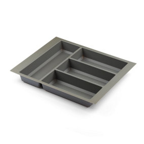 Textured Grey Cutlery Tray for 450mm Grass Scala Kitchen Drawer 430mm Length x 356mm Width x 50.5mm Height 4 Compartments