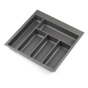 Textured Grey Cutlery Tray for 500mm Blum Tandembox Kitchen Drawer 422mm x 412mm Storage Basalt Compartment Non Slip Texture