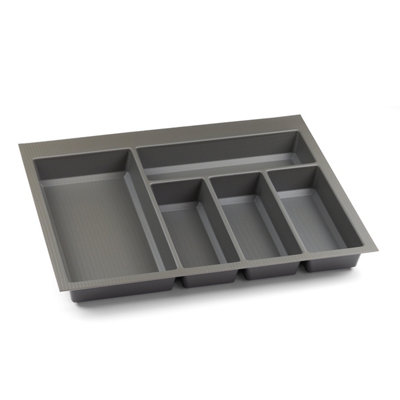 Textured Grey Cutlery Tray for 600mm Blum Tandembox Kitchen Drawer