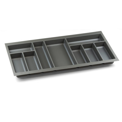 Textured Grey Cutlery Tray for 900mm Blum Tandembox Kitchen Drawer 422mm x 812mm Storage Basalt
