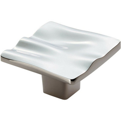 Textured Square Plate Cupboard Door Knob 44 x 44mm Polished Chrome Handle Price Comparisons | Compare The Build