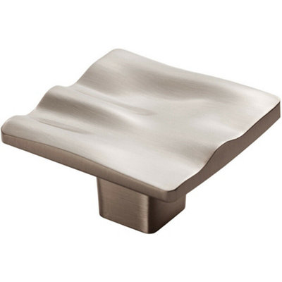 Textured Square Plate Cupboard Door Knob 44 x 44mm Satin Nickel Handle Price Comparisons | Compare The Build