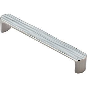 Textured Straight D Bar Door Handle 160mm Fixing Centres Polished Chrome