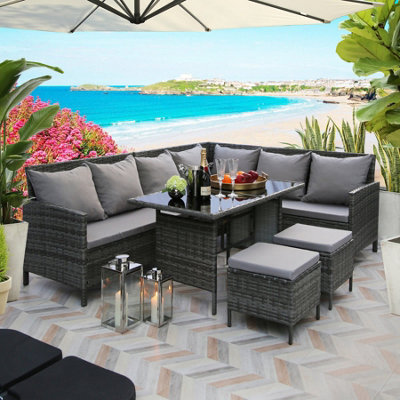 Thalia 8 Seater Garden Corner Sofa Dining Set 