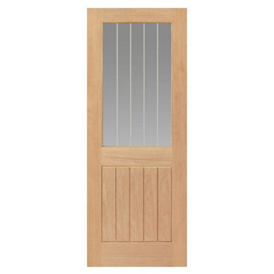 Thames Oak Half Light Glazed Internal Door - Unfinished | DIY at B&Q