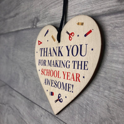 THANK YOU Gift For Nursery School Teacher Assistant Wood Heart From ...