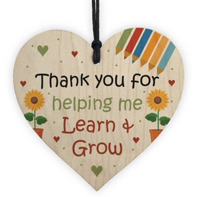 THANK YOU GIFT For Teacher, Teaching Assistant, Nursery Teacher Wood Heart