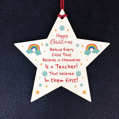 Thank You Gift For Teacher Wooden Star Christmas Gift From Child Student Keepsake