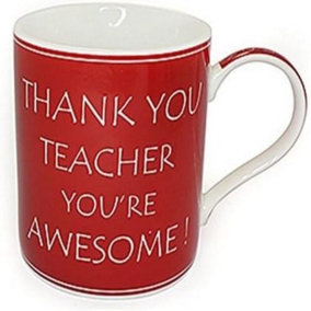 Thank You Teacher You're Awesome Fine China Mug In Gift Box Gifts