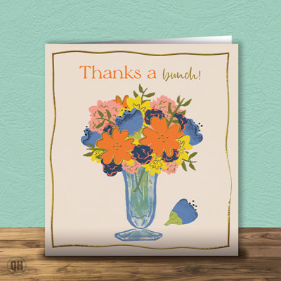 Thanks a Bunch Card Floral Thank You Card for Friend or Family 3.