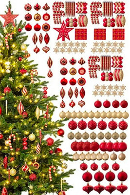 The 212pc Red & Gold Full Heavy Coverage Bauble Set (8ft trees)