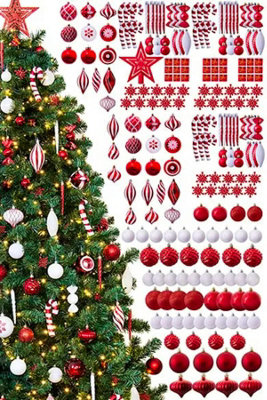 The 212pc Red & White Full Heavy Coverage Bauble Set (8ft trees)