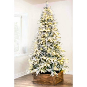 The 4ft Pre-Lit Snowy Alpine Tree with Warm White Lights